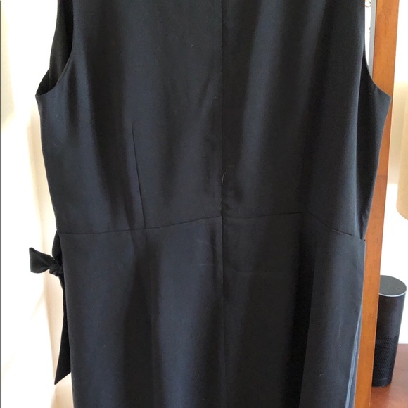 LOFT FAUX WRAP DRESS BLACK NWT BUSINESS OFFICE CHIC 90s MINIMALIST PER… - Picture 6 of 11